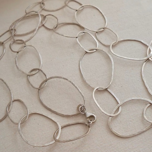 Silpada ‘Bubble Up’ Sterling Silver Large Loop Link Necklace N2148 - Picture 6 of 16